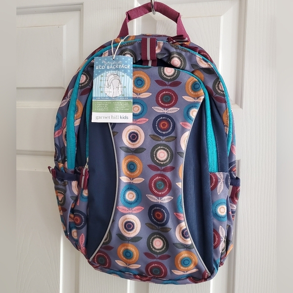 NWT Garnet Hill Kids Signature Eco backpack Flower Pring - Picture 1 of 9